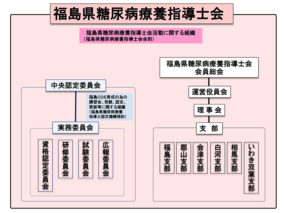 福島県糖尿病療養指導士会　組織図